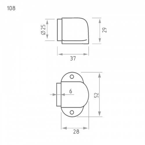Ограничитель дверной напольный НОРА-М 108 хром